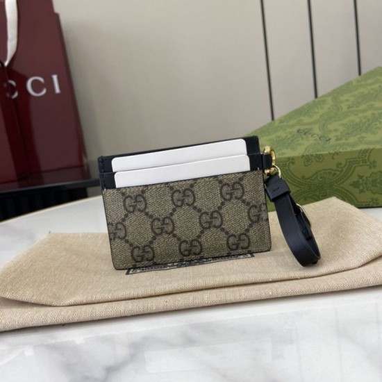 Premio Repliche Porta carte Gucci GG Emblem con cinturino 819121 Nero Imitazione Outlet Online