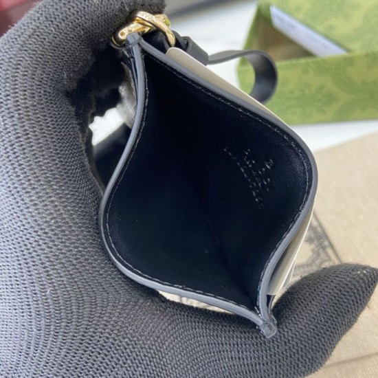 Premio Repliche Porta carte Gucci GG Emblem con cinturino 819121 Nero Imitazione Outlet Online