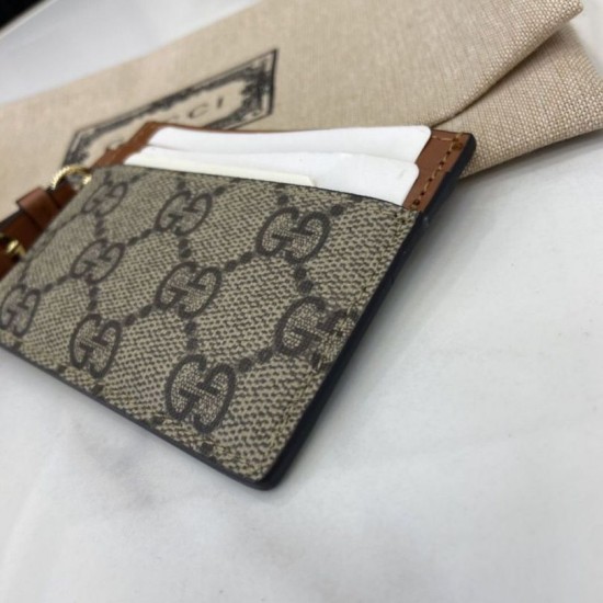 Premio Repliche Porta carte Gucci GG Emblem con cinturino 819121 Marrone Imitazione Outlet Online