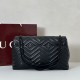 Premio Repliche Borsa a tracolla grande Gucci GG Marmont 850659 Nero Imitazione Outlet Online
