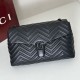 Premio Repliche Borsa a tracolla grande Gucci GG Marmont 850659 Nero Imitazione Outlet Online