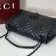 Premio Repliche Borsa a tracolla grande Gucci GG Marmont 850659 Nero Imitazione Outlet Online