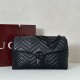Premio Repliche Borsa a tracolla grande Gucci GG Marmont 850659 Nero Imitazione Outlet Online