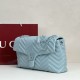 Premio Repliche Borsa a tracolla grande Gucci GG Marmont 850659 Blu Imitazione Outlet Online