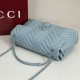 Premio Repliche Borsa a tracolla grande Gucci GG Marmont 850659 Blu Imitazione Outlet Online