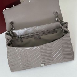Premio Repliche Borsa a tracolla grande Gucci GG Marmont 850659 Grigio Imitazione Outlet Online