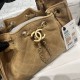 Premio Repliche Borsa a mano Chanel 25 Mini trapuntata AS5631 scamosciata marrone Imitazione Outlet Online