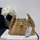 Premio Repliche Borsa a mano Chanel 25 Mini trapuntata AS5631 scamosciata marrone Imitazione Outlet Online