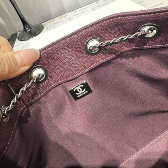 Premio Repliche Borsa Chanel 25S Hobo AS5293 pelle di vitello grana viola Imitazione Outlet Online