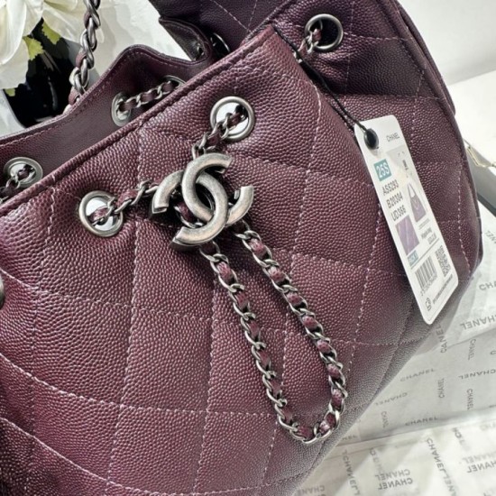 Premio Repliche Borsa Chanel 25S Hobo AS5293 pelle di vitello grana viola Imitazione Outlet Online