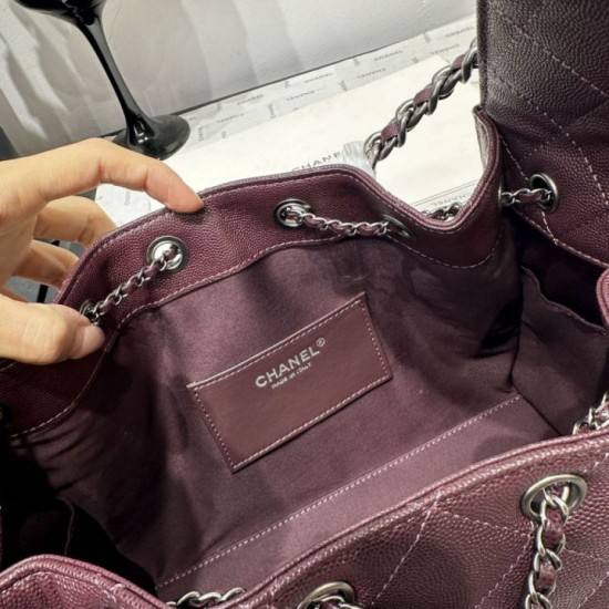 Premio Repliche Borsa Chanel 25S Hobo AS5293 pelle di vitello grana viola Imitazione Outlet Online