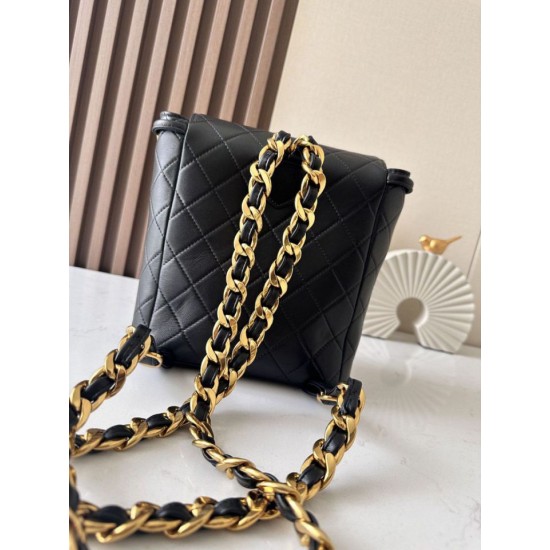 Premio Repliche Zaino vintage Chanel Duma nero Imitazione Outlet Online