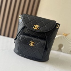 Premio Repliche Zaino vintage Chanel Duma nero Imitazione Outlet Online
