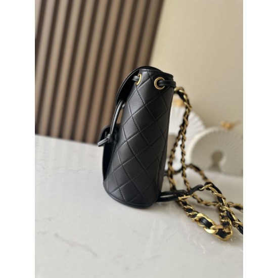 Premio Repliche Zaino vintage Chanel Duma nero Imitazione Outlet Online