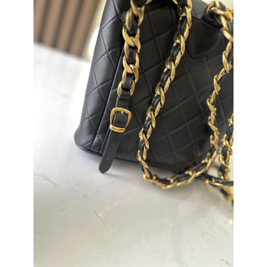 Premio Repliche Zaino vintage Chanel Duma nero Imitazione Outlet Online