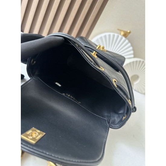 Premio Repliche Zaino vintage Chanel Duma nero Imitazione Outlet Online
