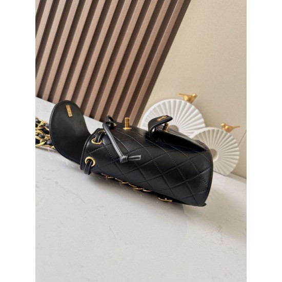 Premio Repliche Zaino vintage Chanel Duma nero Imitazione Outlet Online