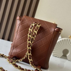 Premio Repliche Zaino vintage Chanel Duma marrone Imitazione Outlet Online