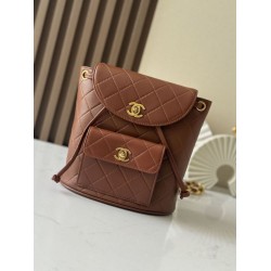 Premio Repliche Zaino vintage Chanel Duma marrone Imitazione Outlet Online
