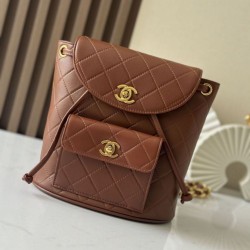 Premio Repliche Zaino vintage Chanel Duma marrone Imitazione Outlet Online
