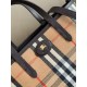 Premio Repliche Borsa tote Burberry Mini Reversible Bloomsbury Check nera/marrone Imitazione Outlet Online