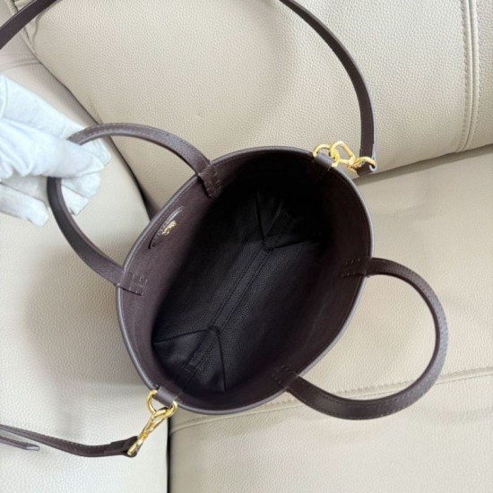Premio Repliche Borsa tote Burberry Mini Reversible Bloomsbury Check nera/marrone Imitazione Outlet Online