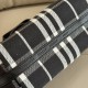 Premio Repliche Borsa tote Burberry Mini Reversible Bloomsbury Check nera/Blu Imitazione Outlet Online