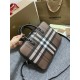 Premio Repliche Borsa da lavoro Burberry Ainsworth Check in betulla scura marrone Imitazione Outlet Online