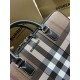 Premio Repliche Borsa da lavoro Burberry Ainsworth Check in betulla scura marrone Imitazione Outlet Online