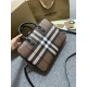 Premio Repliche Borsa da lavoro Burberry Ainsworth Check in betulla scura marrone Imitazione Outlet Online
