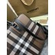Premio Repliche Borsa da lavoro Burberry Ainsworth Check in betulla scura marrone Imitazione Outlet Online