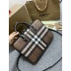 Premio Repliche Borsa da lavoro Burberry Ainsworth Check in betulla scura marrone Imitazione Outlet Online