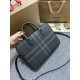 Premio Repliche Borsa da lavoro Burberry Ainsworth Check in betulla scura Blu Imitazione Outlet Online