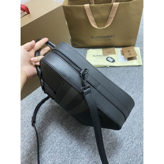 Premio Repliche Borsa da lavoro Burberry Ainsworth Check in betulla scura Blu Imitazione Outlet Online