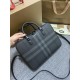 Premio Repliche Borsa da lavoro Burberry Ainsworth Check in betulla scura Blu Imitazione Outlet Online