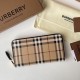 Premio Repliche Portafoglio con cerniera Burberry Vintage Check E-canvas Imitazione Outlet Online