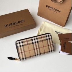 Premio Repliche Portafoglio con cerniera Burberry Vintage Check E-canvas Imitazione Outlet Online