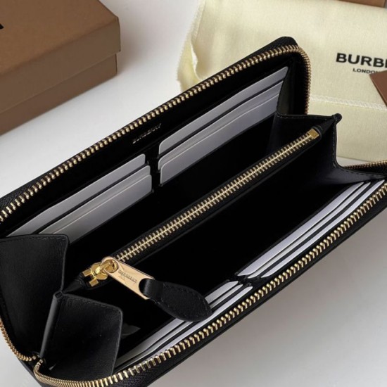 Premio Repliche Portafoglio con cerniera Burberry Vintage Check E-canvas Imitazione Outlet Online