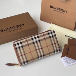 Premio Repliche Portafoglio con cerniera Burberry Vintage Check E-canvas Imitazione Outlet Online
