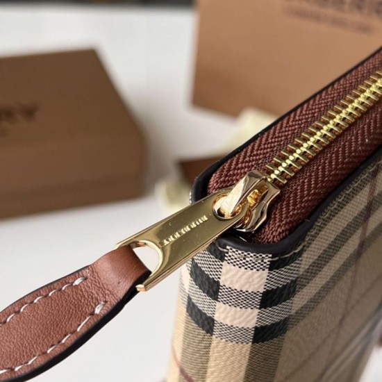 Premio Repliche Portafoglio con cerniera Burberry Vintage Check E-canvas Imitazione Outlet Online