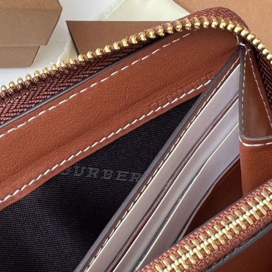 Premio Repliche Portafoglio con cerniera Burberry Vintage Check E-canvas Imitazione Outlet Online