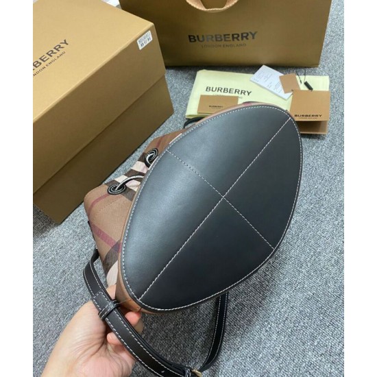 Premio Repliche Borsa a secchiello TB piccola Burberry color caffè Imitazione Outlet Online