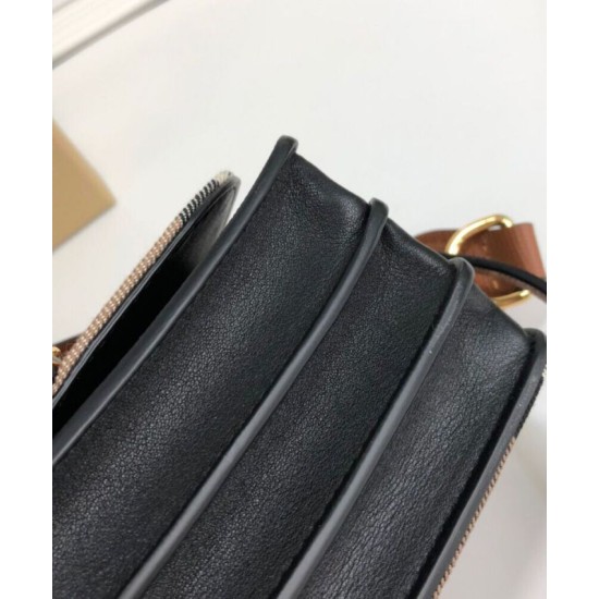Premio Repliche Borsa a tracolla piccola con fibbia Burberry Caffè Imitazione Outlet Online