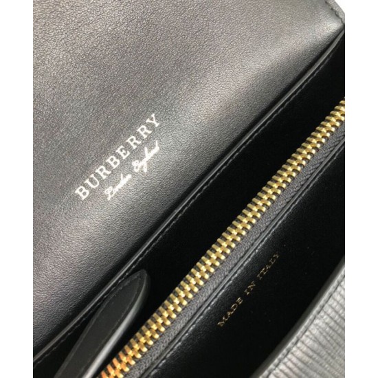 Premio Repliche Borsa a tracolla piccola con fibbia Burberry Nera Imitazione Outlet Online