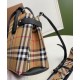 Premio Repliche Borsa tote piccola Burberry Banner Vintage Check nera Imitazione Outlet Online