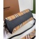 Premio Repliche Borsa tote piccola Burberry Banner Vintage Check nera Imitazione Outlet Online
