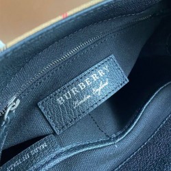 Premio Repliche Borsa tote piccola Burberry Banner Vintage Check nera Imitazione Outlet Online