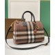 Premio Repliche Borsa bowling media Burberry Check marrone Imitazione Outlet Online