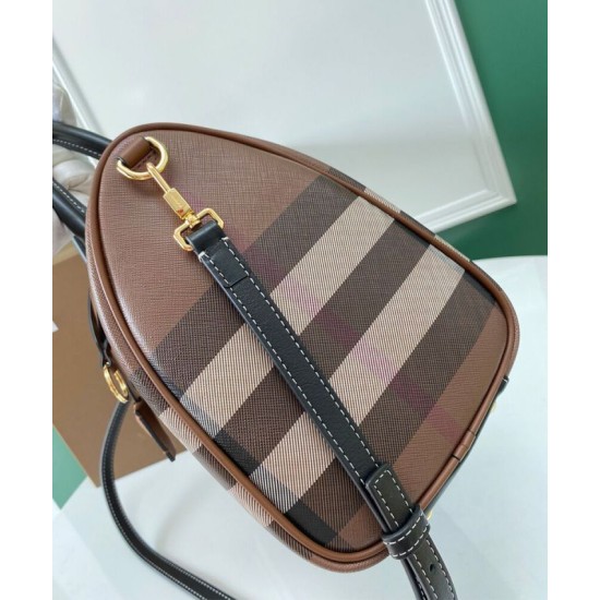 Premio Repliche Borsa bowling media Burberry Check marrone Imitazione Outlet Online