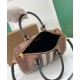 Premio Repliche Borsa bowling media Burberry Check marrone Imitazione Outlet Online